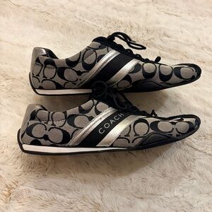 🖤 Coach Jayme Sneakers Black Grey Silver Logo Y2K • Size 10 EU 42